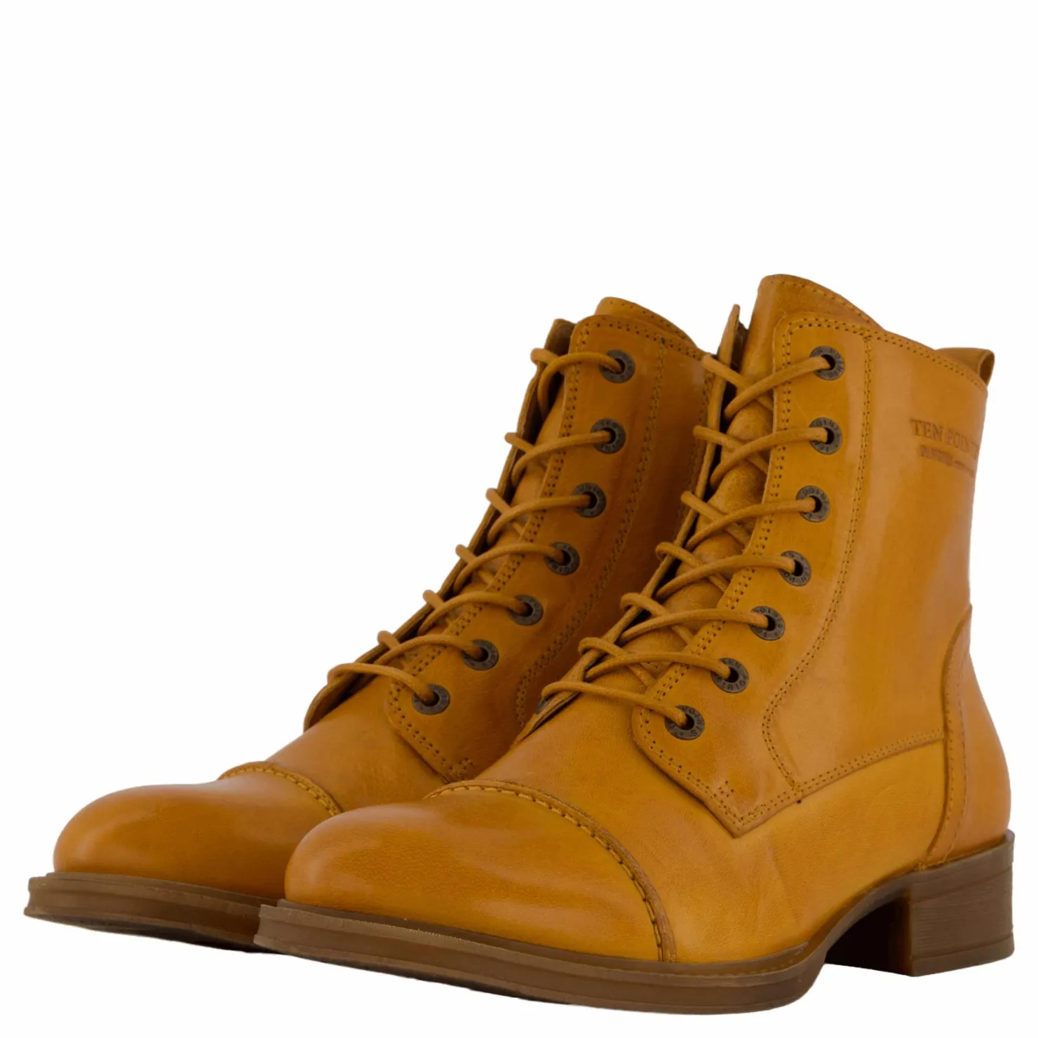 Ten Points Pandora Laced Boots Yolk Mustard Brun Sale