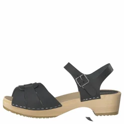 Swedish Hasbeens Peep Toe Low Black Beige och Grå Discount