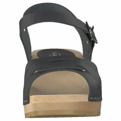 Swedish Hasbeens Peep Toe Low Black Beige och Grå Discount
