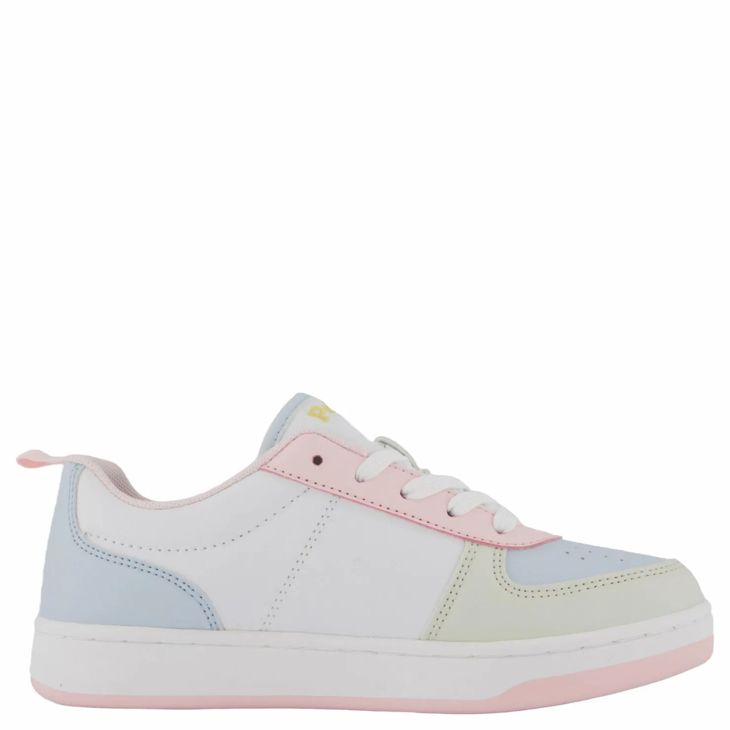 Ralph Lauren Junior Polo Court Ii C-white Tumbled/lt Pink/lt Blu Blå, Vit och Rosa Hot