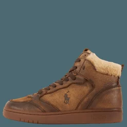 Polo Ralph Lauren Polo Crt Hgh-sneakers-low Top  Brown Brun New