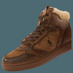 Polo Ralph Lauren Polo Crt Hgh-sneakers-low Top  Brown Brun New