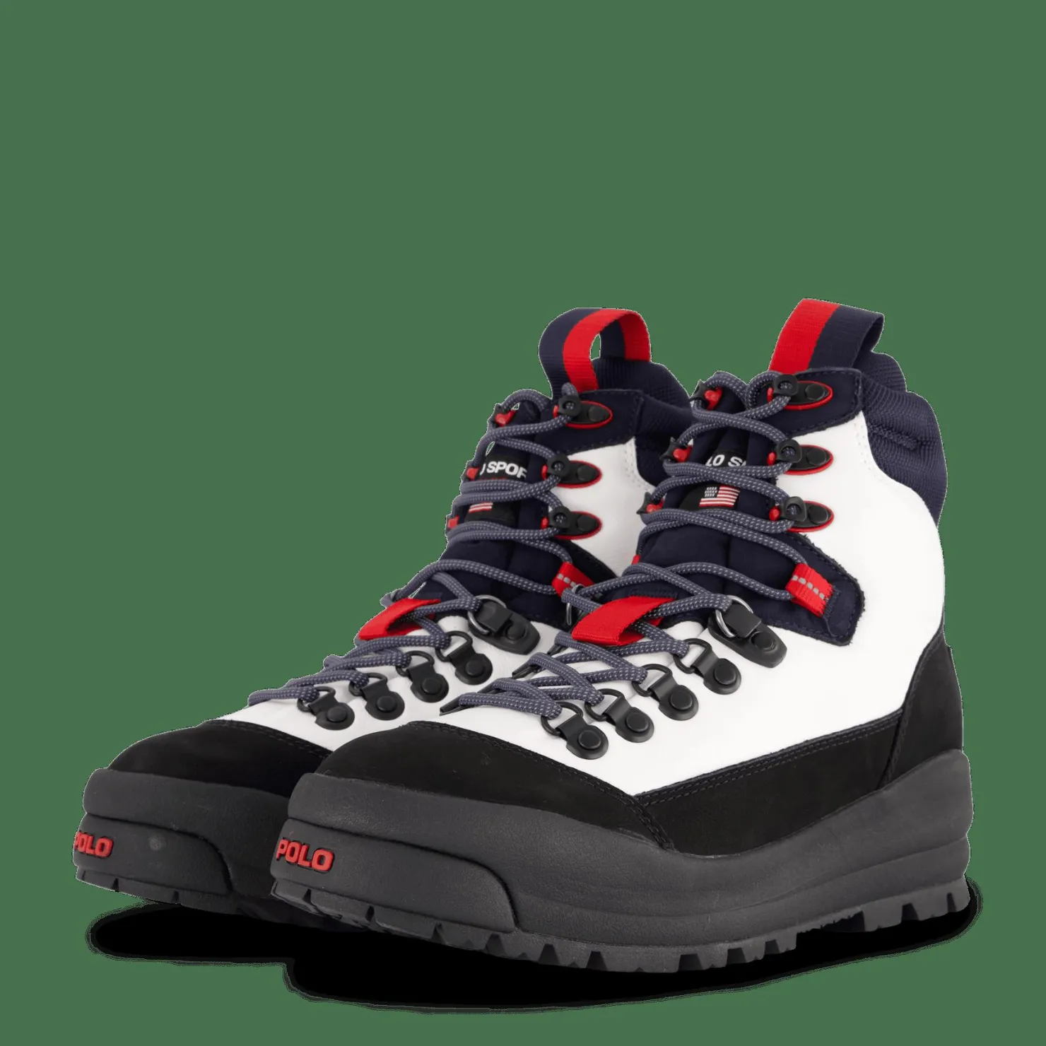 Polo Ralph Lauren Polo Sport Hiker Leather Boot White / Navy / Red Svart och Vit Discount