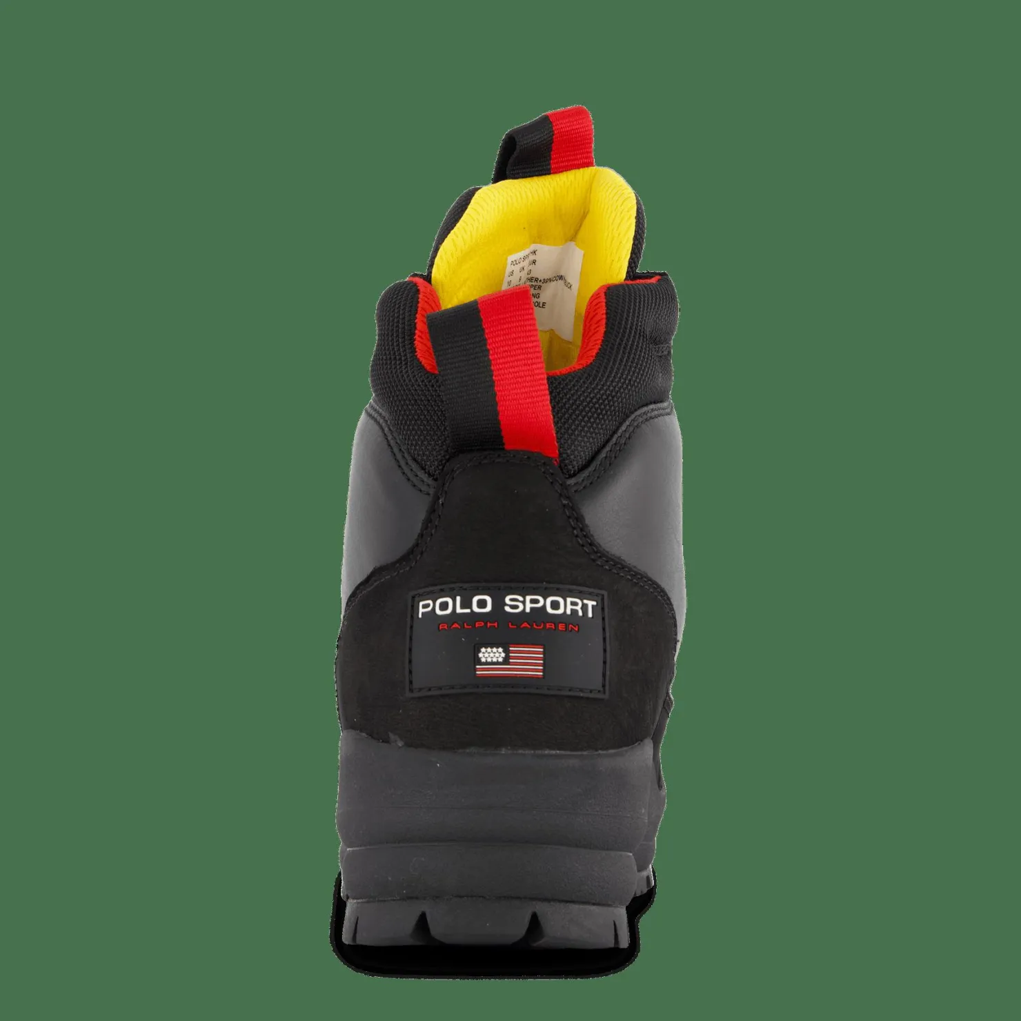 Polo Ralph Lauren Polo Sport Hiker Leather Boot Black / Yellow / Red Svart Best