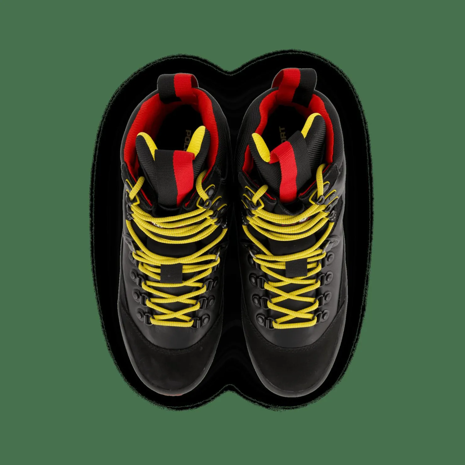 Polo Ralph Lauren Polo Sport Hiker Leather Boot Black / Yellow / Red Svart Best