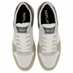 Replay Polys Court 3 Sneaker White Beige New