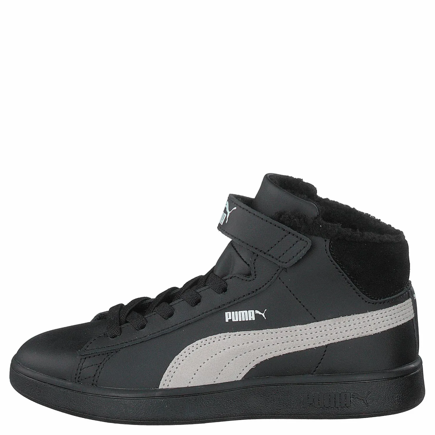 Puma Smash V2 Mid L Fur Ps Black-whisper White Svart New