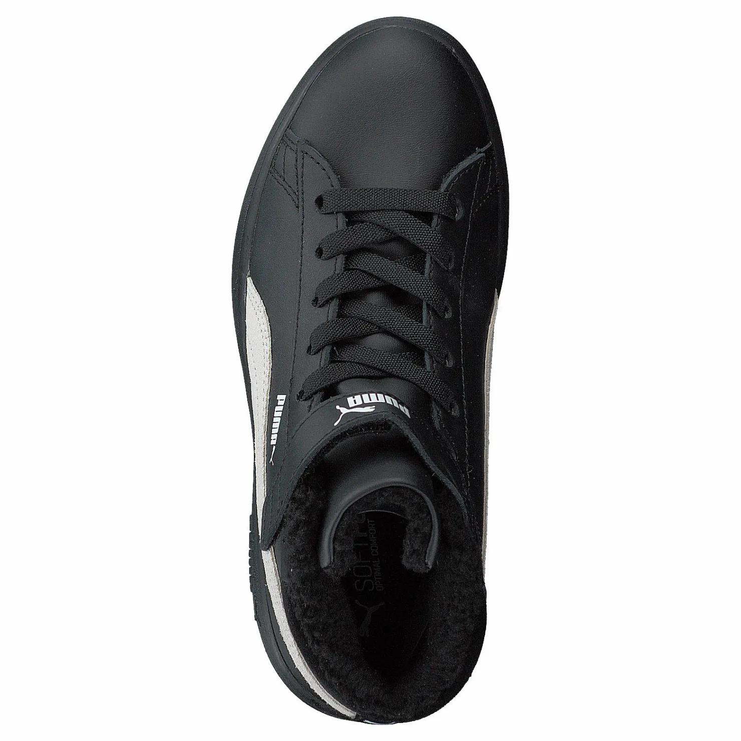 Puma Smash V2 Mid L Fur Ps Black-whisper White Svart New