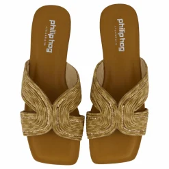 Philip Hog Raffia Beige Brun och Guld Online