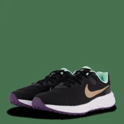 Nike Revolution 6 GS Big kids Black/mtlc Red Bronze-mint Foa Svart Online