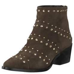 A Pair Rivet Flat Boot Softy Olivia, Rivets Oro Brun Hot