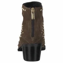 A Pair Rivet Flat Boot Softy Olivia, Rivets Oro Brun Hot