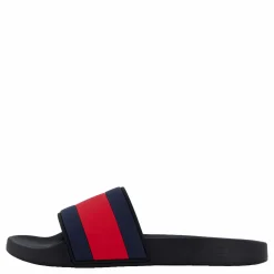 Tommy Hilfiger Rubber Th Flag Pool Slide Black Blå Discount
