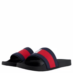 Tommy Hilfiger Rubber Th Flag Pool Slide Black Blå Discount