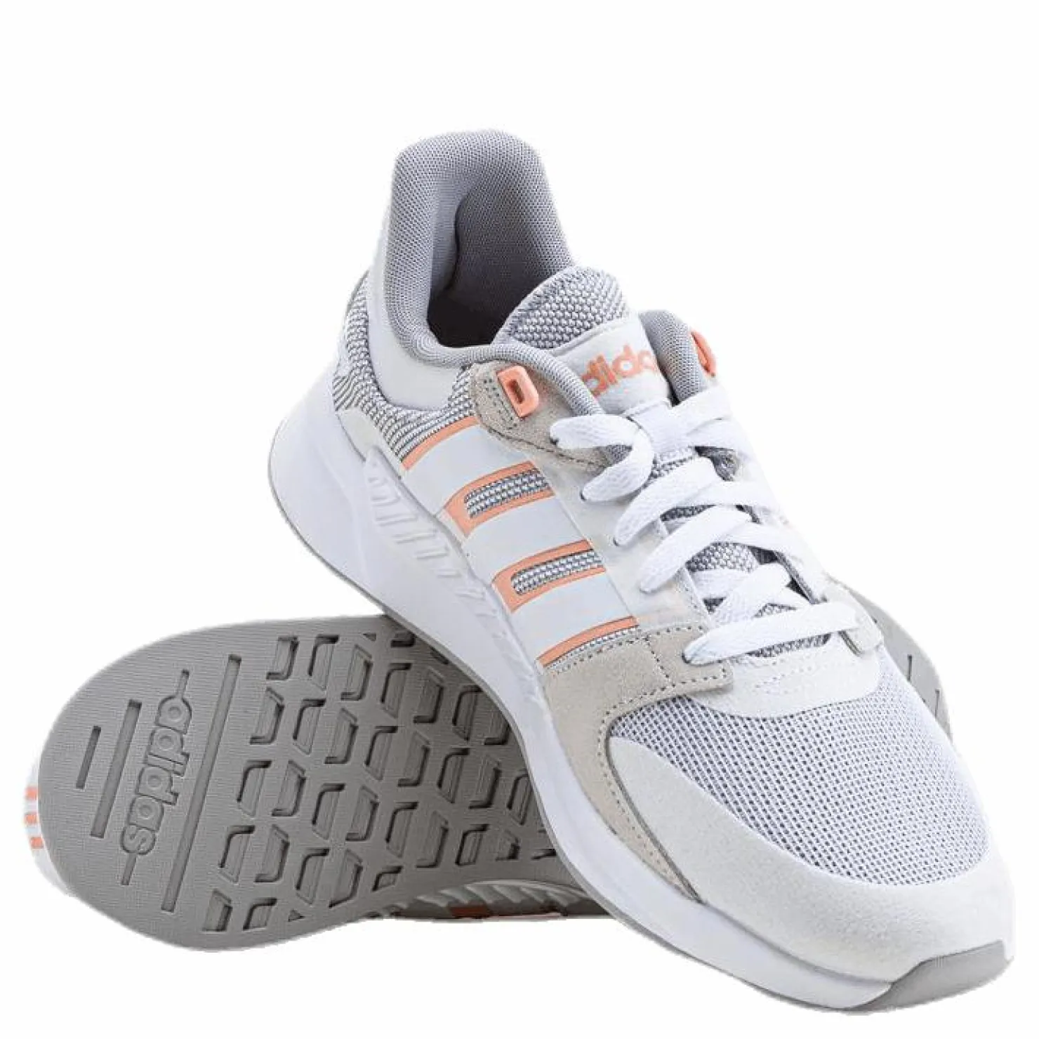 adidas Run 90s Shoes Cloud White / Cloud White / Glow Pink Grå Best