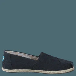 Toms Seasonal Classics Black Washed Canvas Rope Sole Grå Clearance
