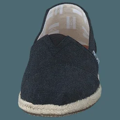 Toms Seasonal Classics Black Washed Canvas Rope Sole Grå Clearance