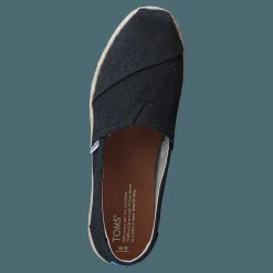 Toms Seasonal Classics Black Washed Canvas Rope Sole Grå Clearance