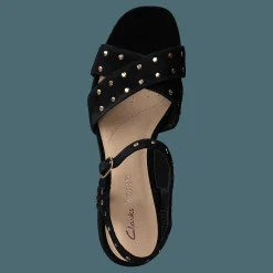 Clarks Sheer35 Strap Black Suede Studded Svart Clearance