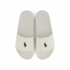 Polo Ralph Lauren Signature Pony Slide Deckwash White / Navy PP Vit Outlet