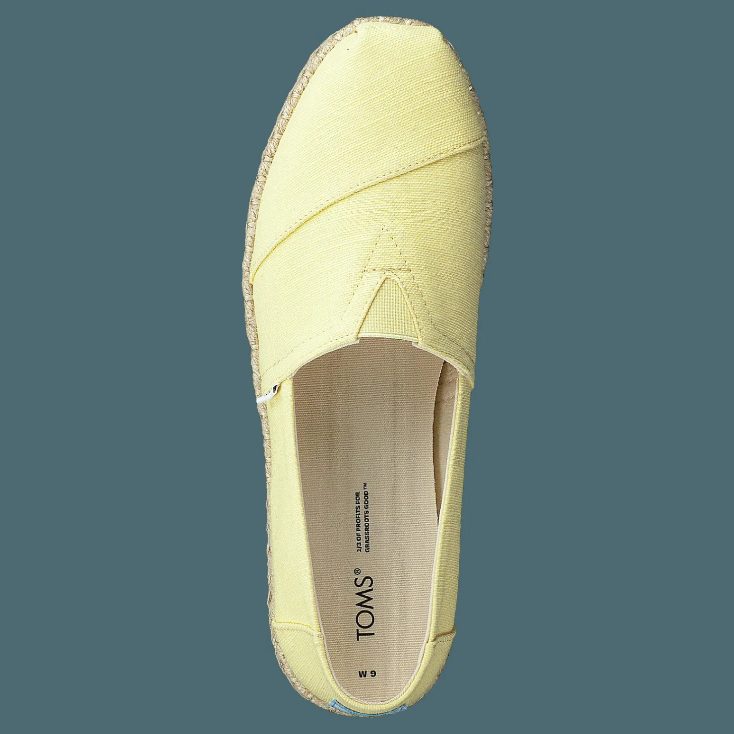 Toms Slubby Woven Rope Sole Banana Yellow Gul Online