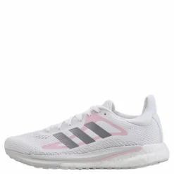 adidas SolarGlide Shoes Cloud White / Silver Metallic / Fresh Candy Vit Outlet