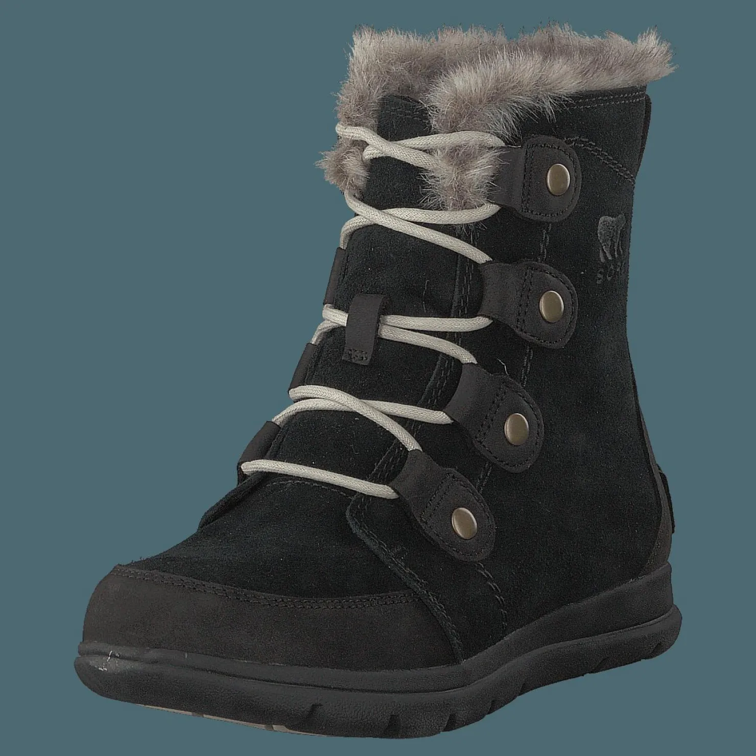 Sorel Explorer Joan 010, Black, Dark Stone Svart Discount