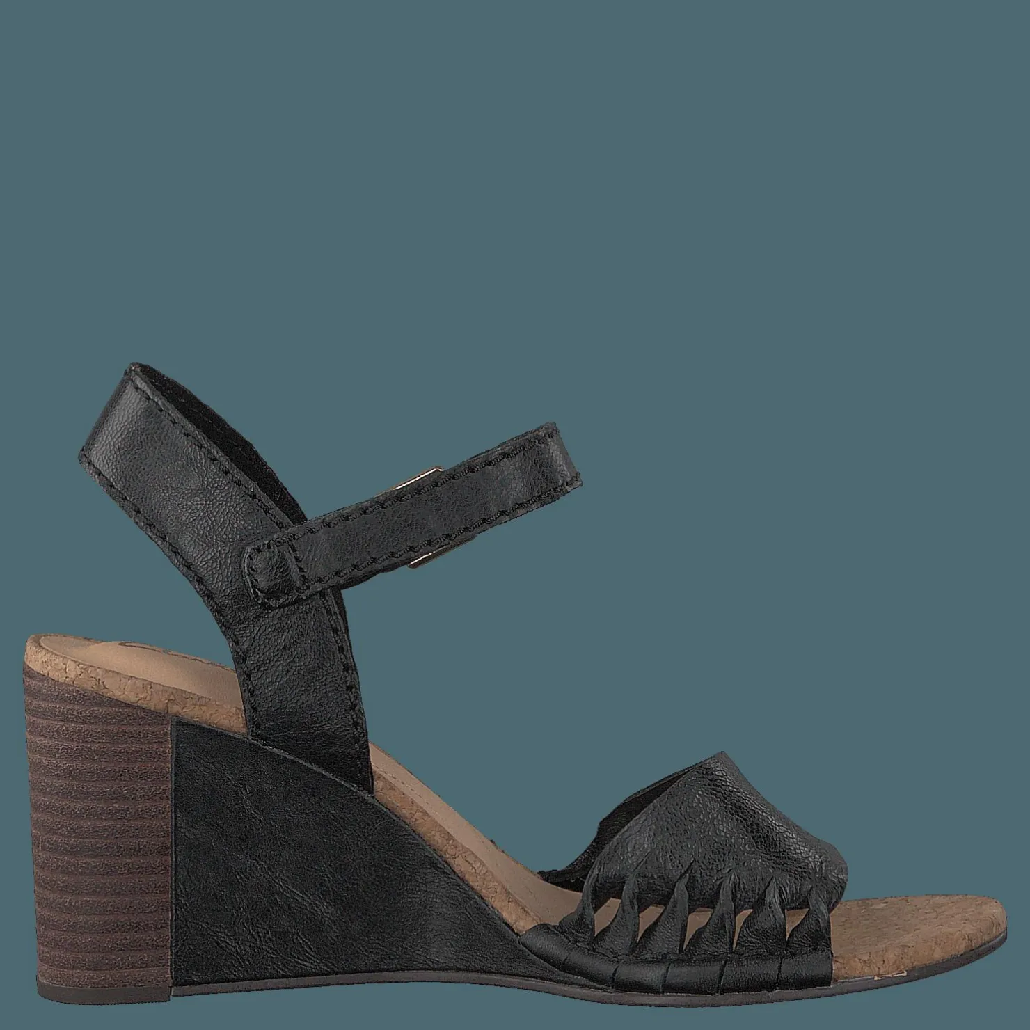 Clarks Spiced Poppy Black Leather Svart Clearance