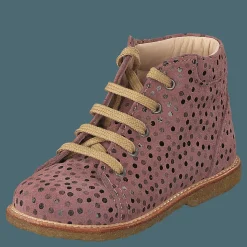 Angulus Starter Boot With Laces Rose Dot Brun och Rosa Hot