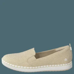 Clarks Step Glow Slip Soft Gold Guld och Beige Discount