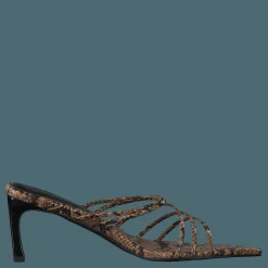 NA-KD Strappy Pointy Sandals Snake Brun Outlet