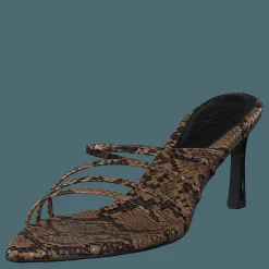 NA-KD Strappy Pointy Sandals Snake Brun Outlet