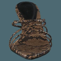 NA-KD Strappy Pointy Sandals Snake Brun Outlet