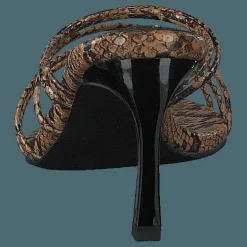 NA-KD Strappy Pointy Sandals Snake Brun Outlet