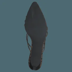 NA-KD Strappy Pointy Sandals Snake Brun Outlet