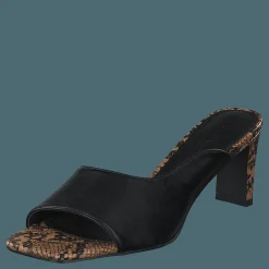 NA-KD Style Two Tonad Mules Black Snake Svart Discount