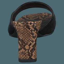 NA-KD Style Two Tonad Mules Black Snake Svart Discount