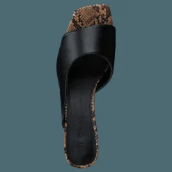 NA-KD Style Two Tonad Mules Black Snake Svart Discount