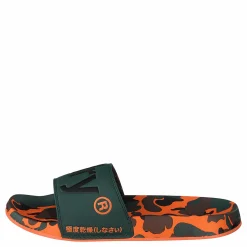 Superdry Aop Beach Slide Khaki/black/orange Svart Sale