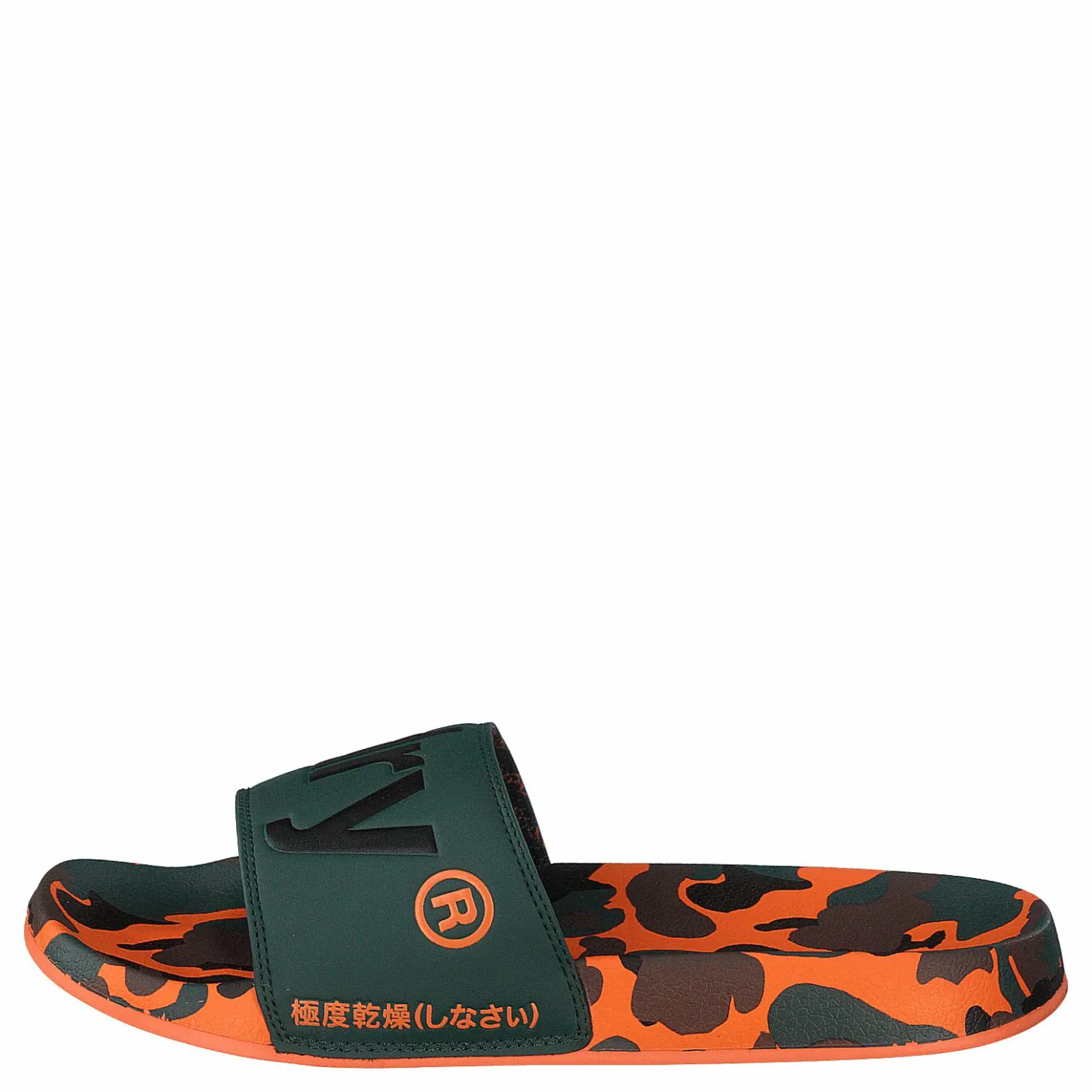 Superdry Aop Beach Slide Khaki/black/orange Svart Sale