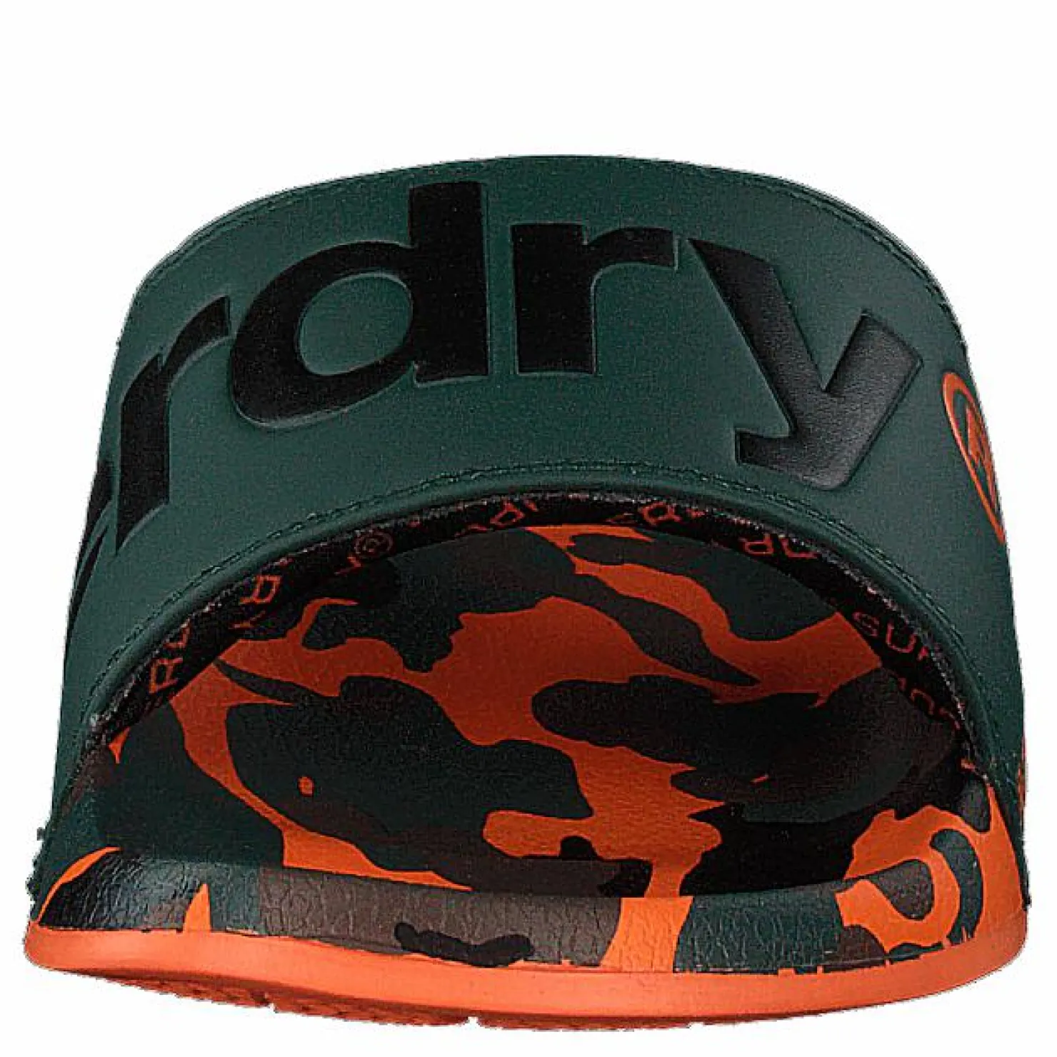 Superdry Aop Beach Slide Khaki/black/orange Svart Sale