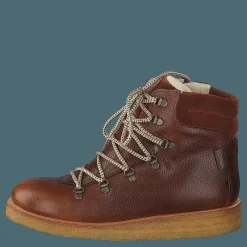 Angulus Tex-boot With Laces And Zipper Cognac/brown/brown Brun Outlet