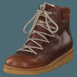 Angulus Tex-boot With Laces And Zipper Cognac/brown/brown Brun Outlet
