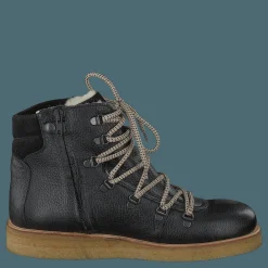 Angulus Tex-boot With Laces And Zipper Black Svart New