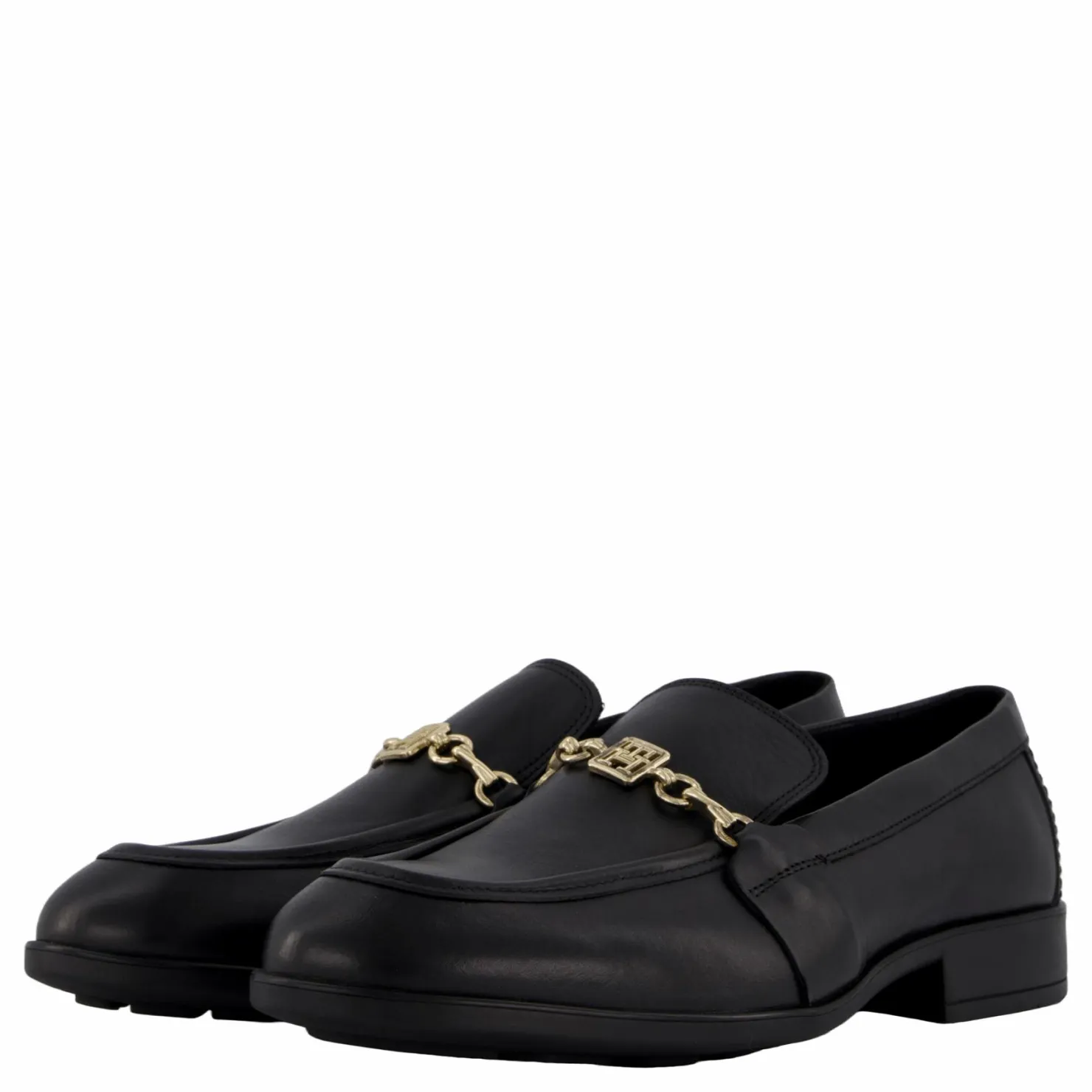 Tommy Hilfiger Th Chain Leather Loafer Black Svart Hot