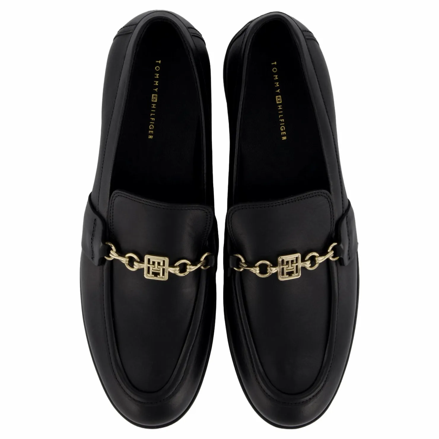 Tommy Hilfiger Th Chain Leather Loafer Black Svart Hot
