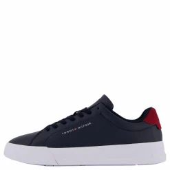 Tommy Hilfiger Th Court Leather Grain Ess Desert Sky Svart Hot