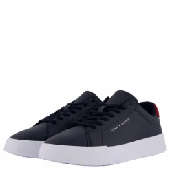 Tommy Hilfiger Th Court Leather Grain Ess Desert Sky Svart Hot