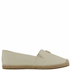 Tommy Hilfiger Th Logo Leather Espadrille Beige New