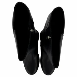 Tommy Hilfiger Th Logo Leather Long Boot Black Svart New